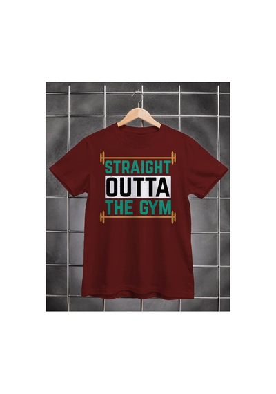 Segungear Straight Erkek Regular Fit Baskılı Spor Tişört Bordo - 933732761 Bordo
