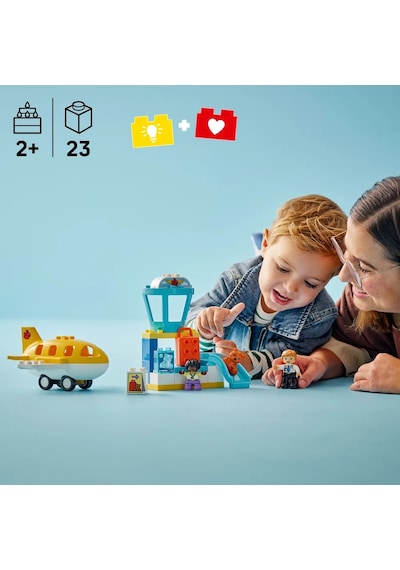 LEGO® DUPLO® Kasabası İlk Havaalanı Deneyimi 10443 - 2 Yaş ve Üzeri Çocuklar için Uçak İçeren Eğitici Oyuncak Yapım Seti (23 Parça)