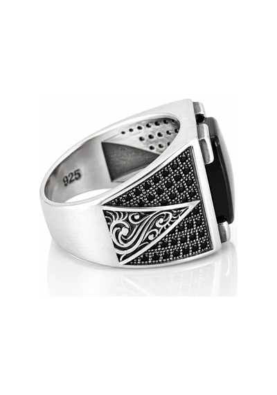 Nur Silver Oniks Gümüş Yüzük - Nur-yz83516