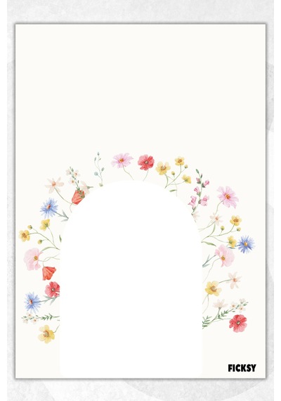 A5 Çiçek Bloknot Çizgisiz Defter - 50 Yaprak - Memopad - Notepad - Not Defteri - Not Kağıdı - 1185 Çok Renkli