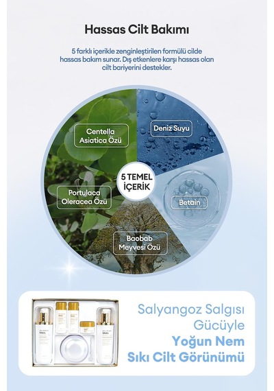 Salyangoz Özlü Yoğun Nemlendirici Ve Aydınlatıcı Set Cell Renew Snail Skin Care Set, 8410