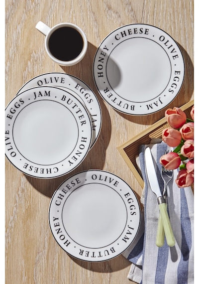 Kütahya Porselen Teos 4 Parça 21 Cm Pasta Tabağı 447018