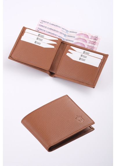 Ancora Leather Hakiki Deri Erkek Cüzdan-26500 Taba