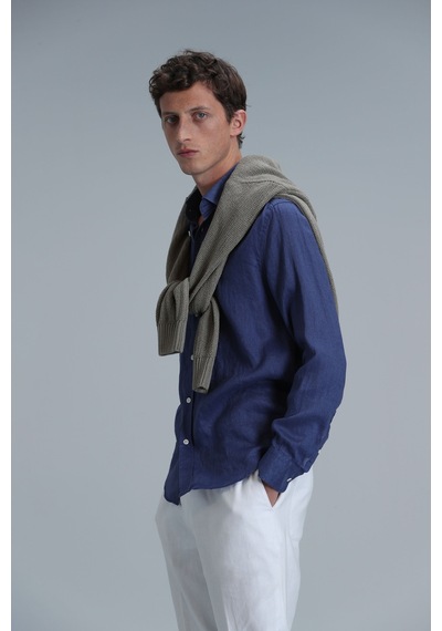 Lufian Erkek Pitaya Basic Gömlek Comfort Fit - Saks Mavi Mavi