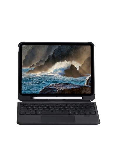 Apple T5209d İpad  Uyumlu- Pro 12.9 2021 Kılıf İnter Ledli Klavyeli Tablet Kılıfı - Siyah Arka Kapak