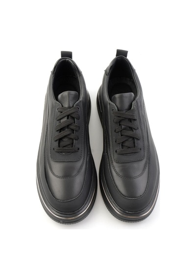 Bambi Mat Siyah Hakiki Deri Erkek Sneaker E01774016903