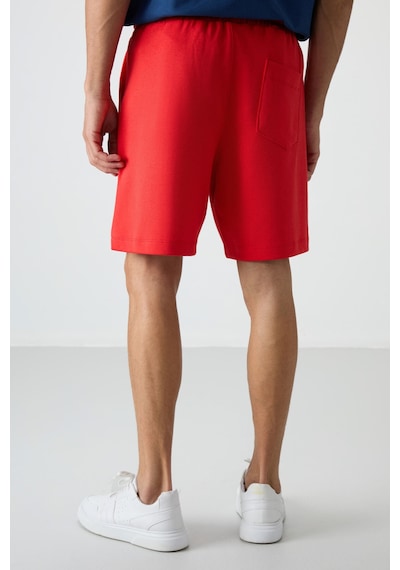 Air Jones Tommy Life Fiesta Pamuklu Kalın Yumuşak Dokulu Comfort Fit Basic Erkek Şort - 81274 Kırmızı