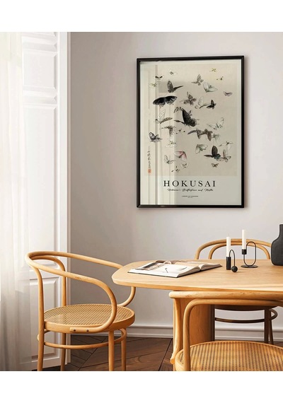 Çerçevesiz Poster Hokusai Hokusai'nin Kelebekleri Ve Güveleri