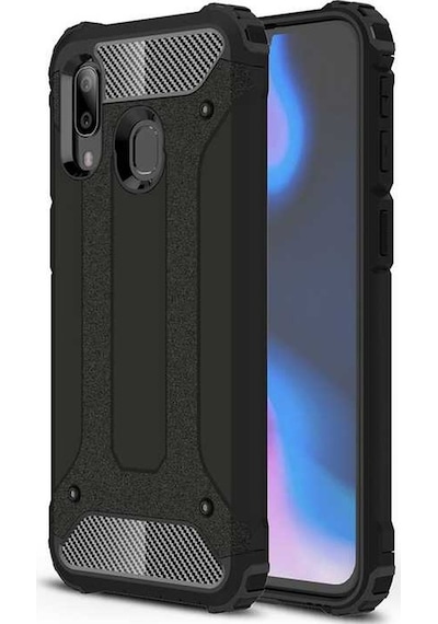 Kilifone - Xiaomi Uyumlu Redmi 7 - Kılıf Çift Katman Zırh Tank Crash Military Kapak - Siyah