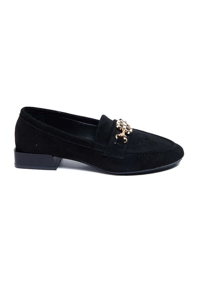 Bestello Tokalı Termoplastik Loafer 281-23090 Kadın Ayakkabı SIYAH SUET