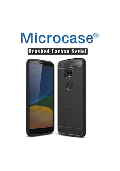 Motorola Moto E5 Plus Brushed Carbon Fiber Silikon Tpu Kilif +Cam 266285087 - Seçenek / Cam Koruma-Cam Istemiyorum