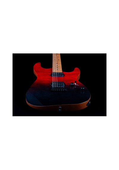 Jet Js-1000 Vulcano Hh Elektro Gitar Flamed Transparent Red