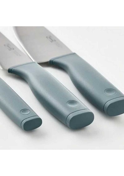 Bıçak Seti Gri-turkuaz 3 Parça Yemek Haızrlama Mutfak Ekipmanları