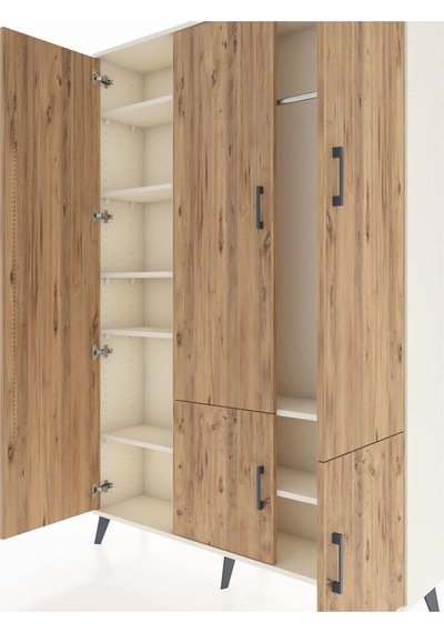 Arges Dolap 7 Raflı 5 Kapaklı Tek Askılı 132x30x195 Aytaşı-ça... Aytaşı