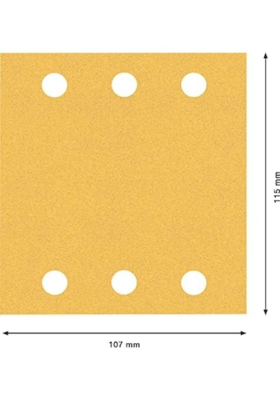 Professional 10x Expert C470 Zımpara Kağıtları 6 Delikli Boyalı Ahşap, Sert Ahşap, 115x107 Mm, Kum Kalınlığı 120, Aksesuar Titreşimli Zımpara Makinesi