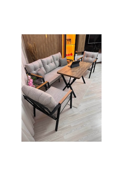 Houseart Vera 3+1+1 + Masa , Balkon, Bahçe - Cafe , Teras , Metal Kanepe Koltuk Takımı , Yemek Masası ,çay Seti Açık Gri Houseart Vera 3+1+1 + Masa , Balkon, Bahçe - Cafe , Teras , Metal Kanepe Koltuk Takımı , Yemek Masası ,çay Seti Açık Gri