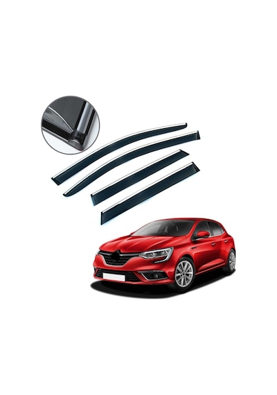 Renault Megane 4 Hb Krom Çıtalı Cam Rüzgarlığı 2016 Sonrası