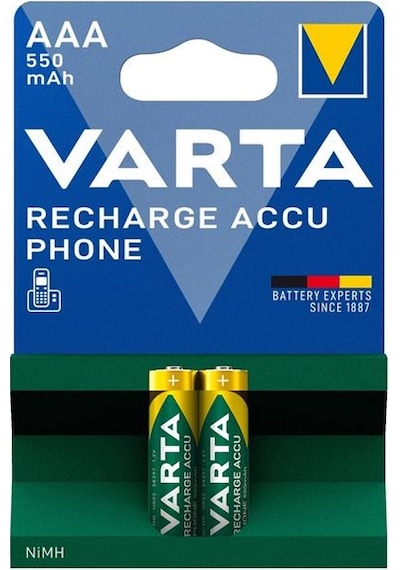 Varta Ni-mh 1.2 Volt 550 Ma Hr03 Aaa Şarjlı 2'li İnce Kalem Pil 56663