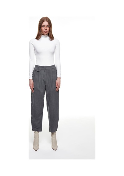 Quzu Balıkçı Yaka Bodysuit Ekru-1732 Ekru