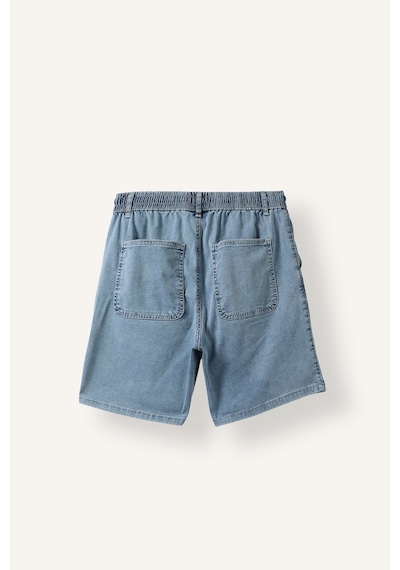 Defacto Beli Lastikli Ve Bağcıklı Relax Fit Jean Bermuda Şort H8869ax26aunm39 Mavi-nm39