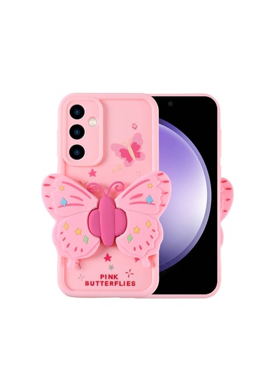 Galxy Uyumlu S23 Fe Kılıf Kamera Korumalı Figür Tasarımlı Zore Kapya Kapak-pembe Açık Pembe Açık