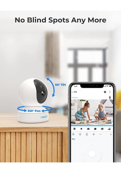 Reolink E1 2k İç Mekan Kamerası, Takılabilir 2.4g Wifi Güvenlik Kamerası Kablosuz