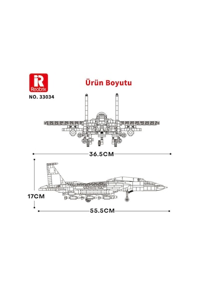 Reobrix Fighter Aircraft American Mcdonnell Douglas 33034 Brick Yapım Seti