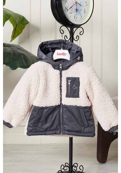 Peluş Bebek Çocuk Mevsimlik Mont 51309 Gri