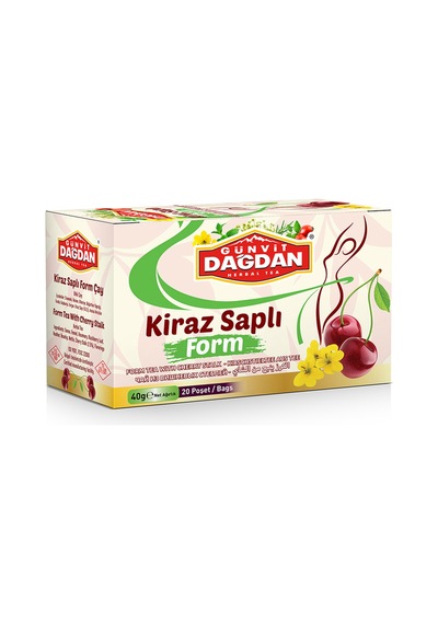 Kiraz Saplı Form Çayı Bardak Poşet 20 Li
