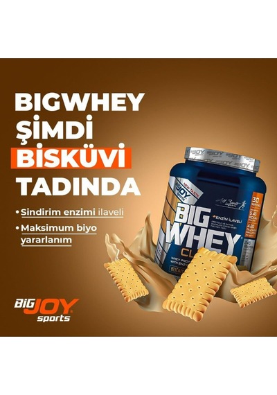 Bigjoy Sports Whey Protein Tozu Bigwhey Classic Bisguit 990g Bisküvi 30servis Whey Protein Powder Wıth Enzım Blend Bıgjoy