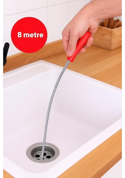 Lavabo Açma Teli, 6 Mm Kalınlık, Dayanıklı, Metal Tel, Lavabo Ve Gider Borusu Açacağı, Tıkanıkl