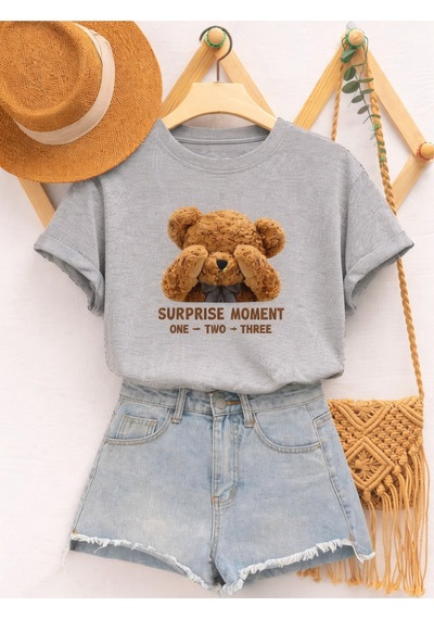 Unisex Suprıse Moment Oversize T-shirt Gri