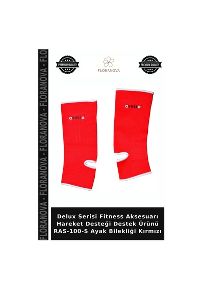 Delux Serisi Fitness Aksesuarı Hareket Desteği Destek Ürünü Ras-100-s Ayak Bilekliği Kırmızı