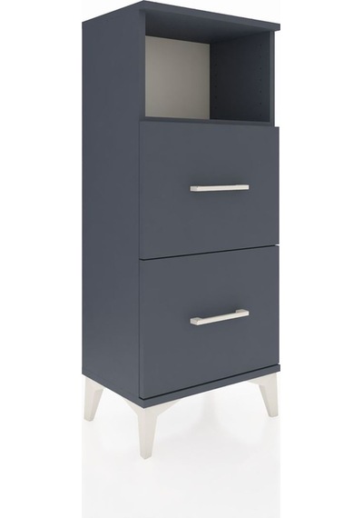 Arges Komodin Tek Raflı 2 Çekmeceli 44x30x106 Antrasit-antrasit Antrasit