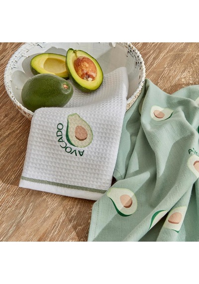 Karaca Home Avocado %100 Pamuk 2 Parça Mutfak Havlusu Green Çok Renkli