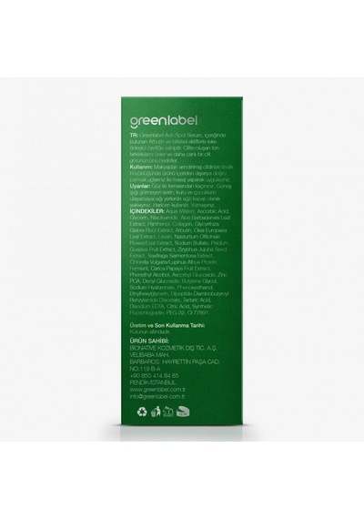 Greenlabel Aha Arbutin + %10 Niacinamide Leke Karıştı Serum 30 ML