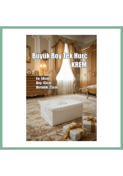 Bşkvirgo Çeyizlik Büyük Tek Hurç Çiçekli, Kadife Tek Hurç Çeyizlik Dantelli Hurç, Büyük Boy Hurç Bsk2026 Çok Renkli