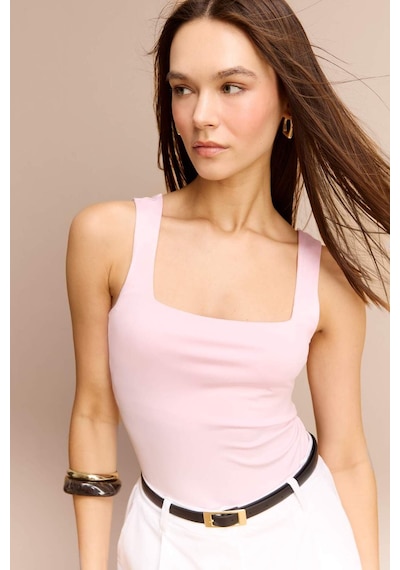 Defacto Kare Yaka Bodysuit H3888ax26smpn633 Pembe-pn633