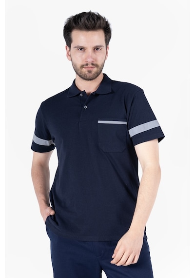 Polo Yaka Reflektörlü T-shirt Lacivert