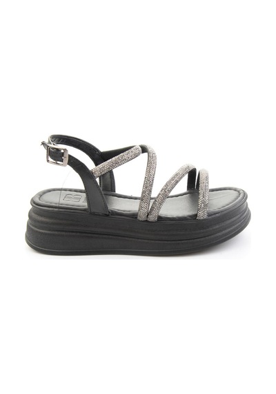 Bambi Siyah Platin Kadın Sandalet K05404066087 Siyah - Platin