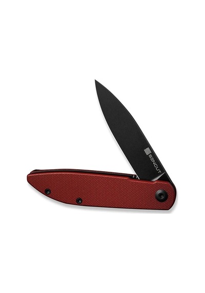 Sencut Bocll Iı Flipper Knife Burgundy Black Blade G10 Handle Kamp Çakı Bordo
