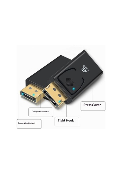 Lunatic 4649 4k Destekli Displayport Hdmı Çevirici Dönüştürücü Adaptör Displayport V1.2 Destekli 10.8gbps'ye Kadar Video Bant