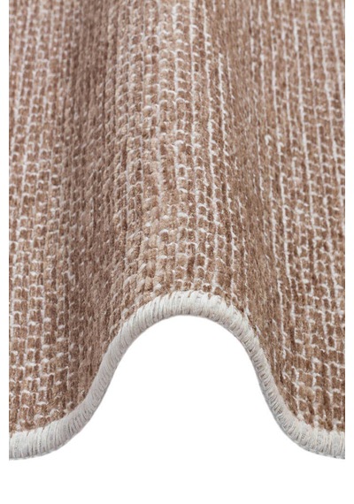 Divan Şönil Pamuklu Tek Renk Desensiz Kilim Oval Halı Hr-4501 Bej