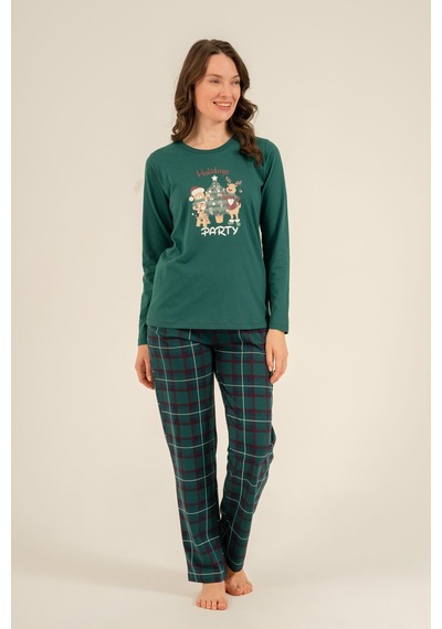 Arnetta Holidays Party Anne Kız Bordo Uzun Kol Pijama Takım Ar3732-a-v1 Ar3732-a-v1