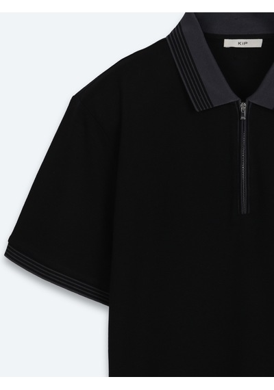 Kip Siyah Düz %100 Pamuk T-shirt siyah black