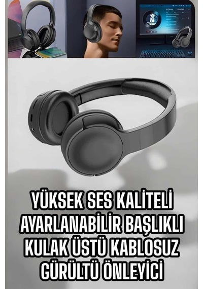 Kablosuz Bluetooth Kulaklık Anc/enc Destekli Kulak Üstü Yüksek Ses Kaliteli - 15000 Diğer