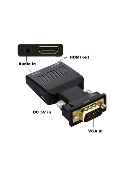 Lunatic 0145 Vga To Hdmi Çevirici Dönüştürücü Laptop Tv Monitör Adaptör Kablosu Vga Çıkışını Hdtv'ye Dönüştürmenizi Sağlar.