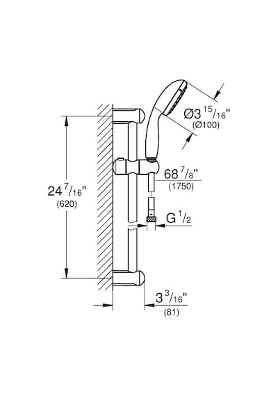Grohe Duş Seti 2 Akışlı Tempesta Krom - 2759810e
