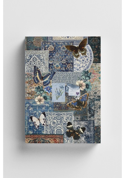 Kolaj Serisi 50 Kelebeğin Rüyası Bullet Journal A5 Noktalı Defter Çok Renkli