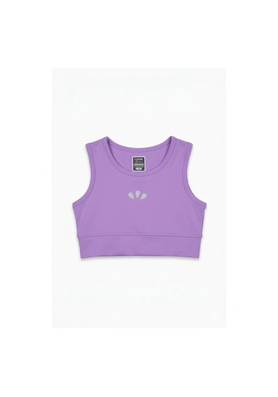 Lyrax Kabartmalı Şort Etekli Crop Kız Çocuk Sporcu Takım Lila